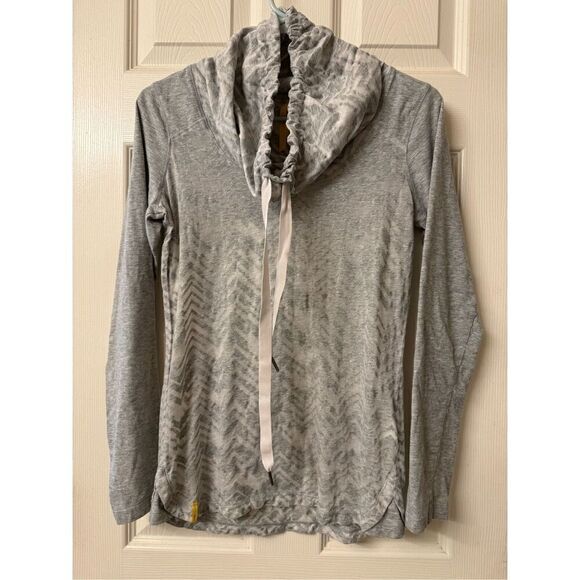 Lole Chevron Cowl Neck Performance Lightweight Long Sleeve Gray Shirt M - Picture 1 of 10